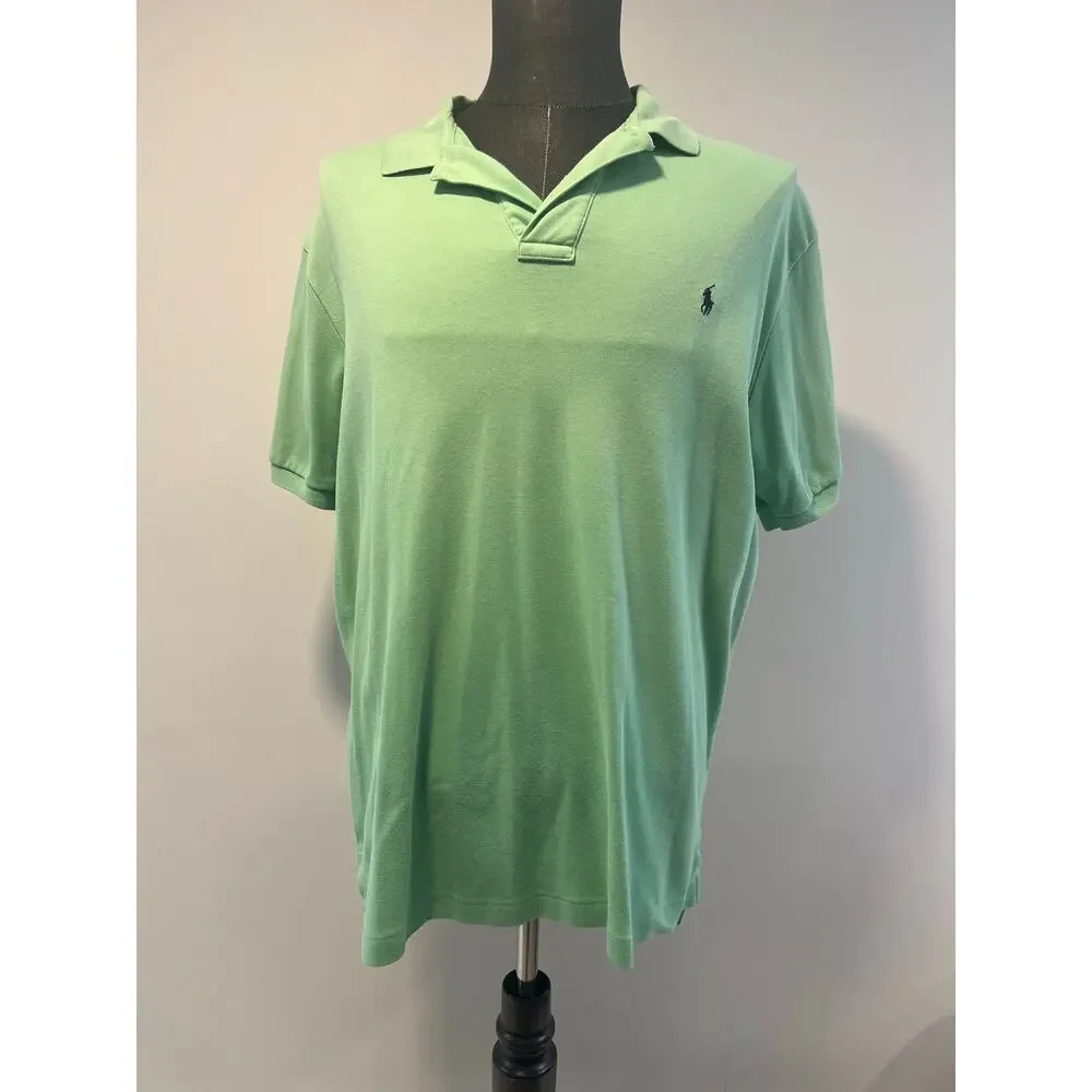 Polo Ralph Lauren 100% Soft Cotton Collared Shirt Lime Green Size Large SG